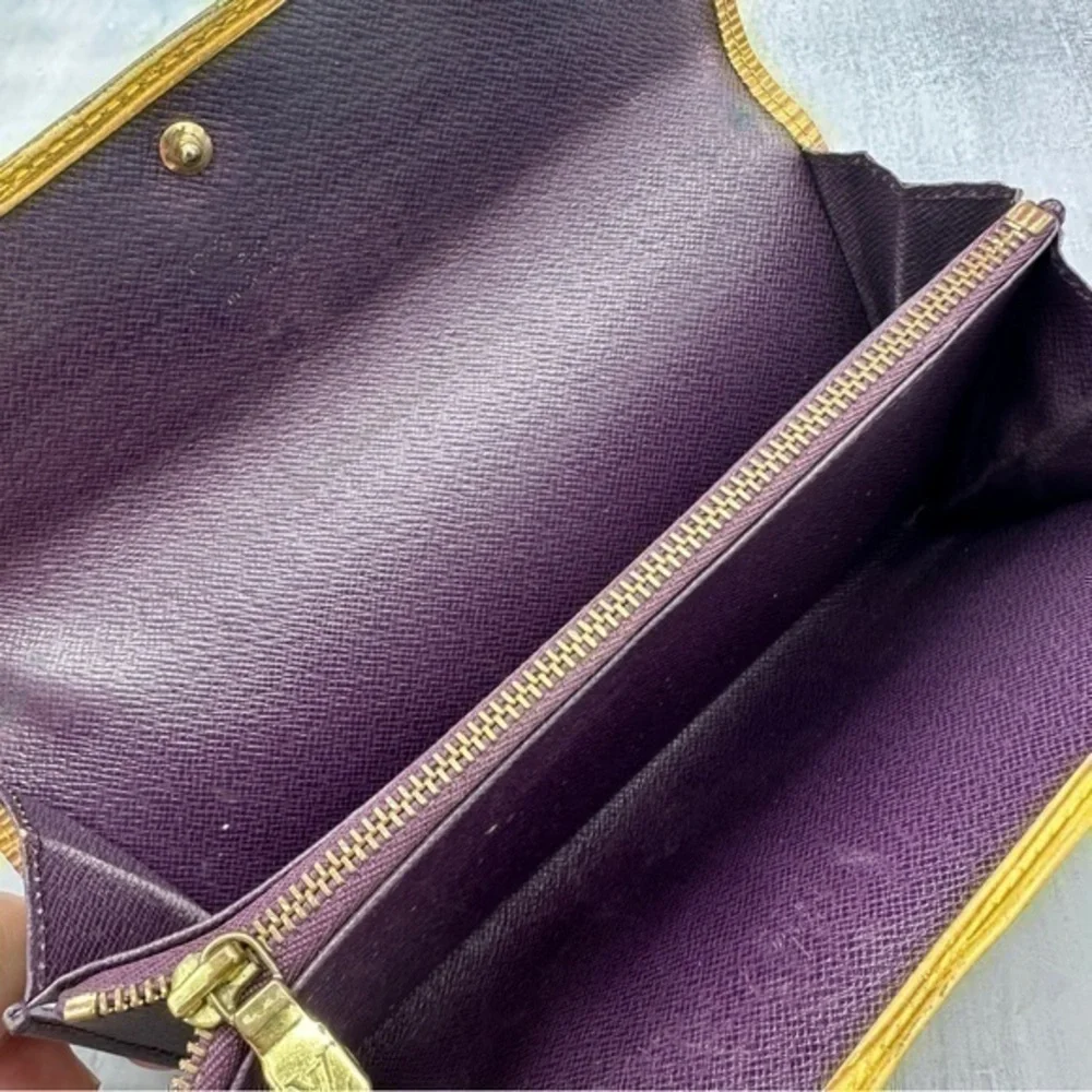 AUTHENTIC Louis Vuitton Sarah Epi leather wallet. Tassel yellow. - Picture 10 of 12